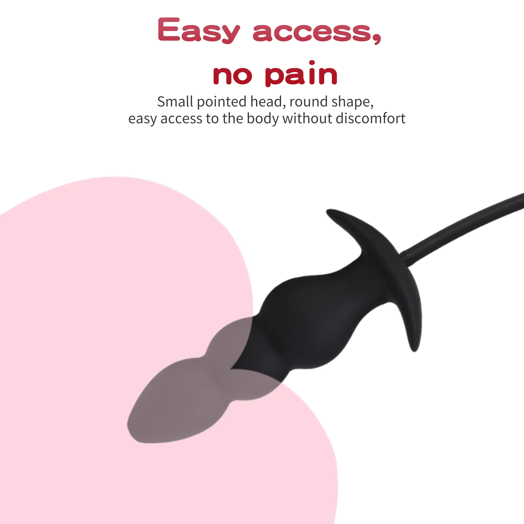Expansion Diameter 14cm Inflatable Dildo Anal Plug with 5 Beads Built-in Silicone Column Huge Butt Plug Ass Dilator Anal Sex Toy