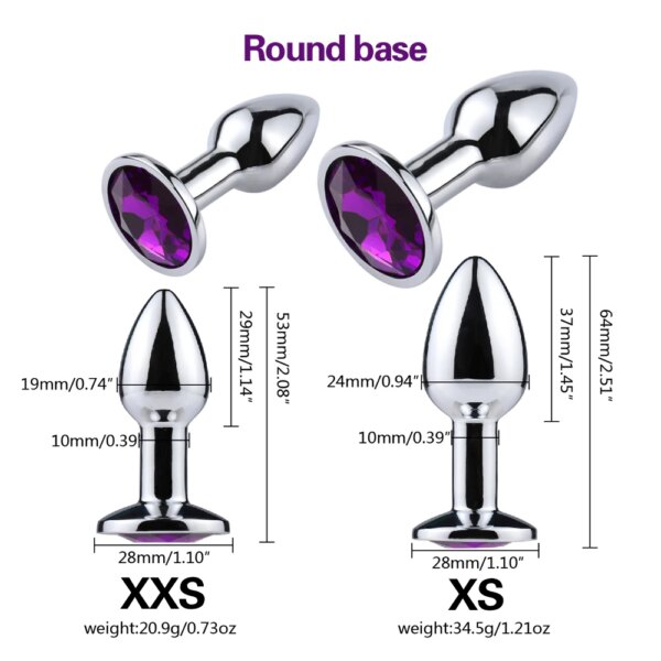 1pcs, Gemstone base mini metal anal plug, beginner butt plug, masturbation tool, sex Butt g-point massage, adult sex toys