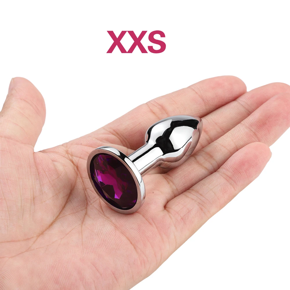1pcs, Gemstone base mini metal anal plug, beginner butt plug, masturbation tool, sex Butt g-point massage, adult sex toys