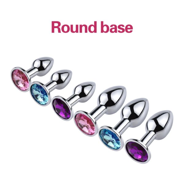 1pcs, Gemstone base mini metal anal plug, beginner butt plug, masturbation tool, sex Butt g-point massage, adult sex toys