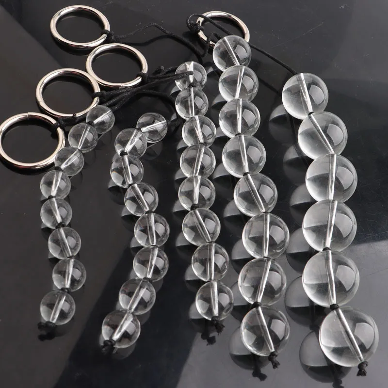 5 Sizes Glass Anal Beads Vaginal Balls Butt Plug Toy BDSM Massager Beads Inserted Plug Erotic Anal Bead Viabrator Accessories