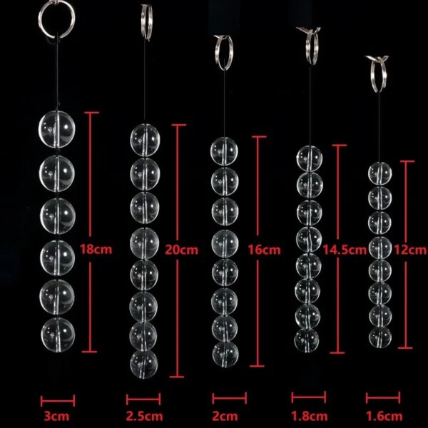 5 Sizes Glass Anal Beads Vaginal Balls Butt Plug Toy BDSM Massager Beads Inserted Plug Erotic Anal Bead Viabrator Accessories