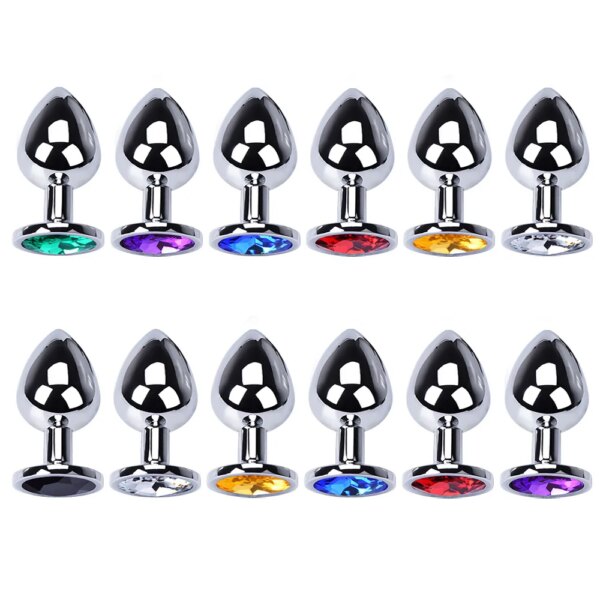 3 Pcs/set Metal Anal plug butt plug Sex Toys Butt Toys For Women/Men/Couples Adults Game Masturbator Anal S/M/L Diamond Sex Shop