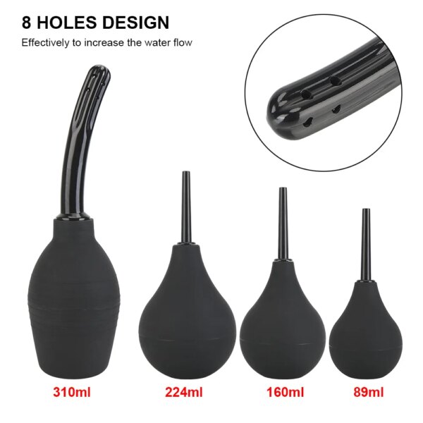 Anal Cleaner Enema Cleaning Container Vagina Cleaner Douche Head Nozzle Tip Plug Anal Shower Enema Bulb