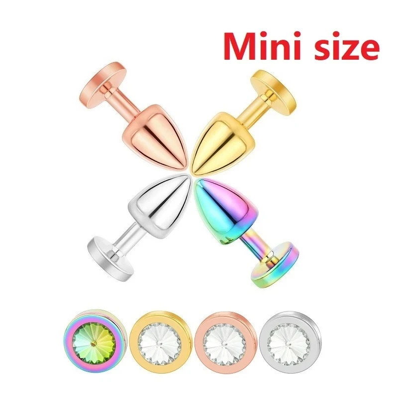 Small Size Metal Anal Beads Butt Plug Mini Rainbow Rose gold Butt Plug Crystal Jewelry Trainer Anal Dildo Masturbation Sex Toy Small Size Metal Anal Beads Butt Plug Mini Rainbow Rose gold Butt Plug Crystal Jewelry Trainer Anal Dildo Masturbation Sex Toy