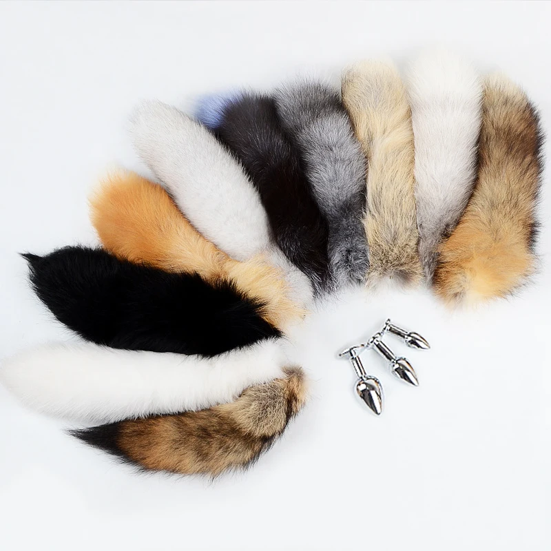 Anal Plug Real Fox Tail Separable Cosplay Butt Plug Anal Sex Tail Adult Products Anal Sex Toys for Woman Couples Men Sexy Shop
