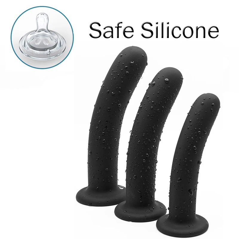 Anal Butt Plug 3 Sizes Anal Plugs Training Simple Dildos with Strong Suction Cup Anal Sex Toys for Beginners to Advanced Users