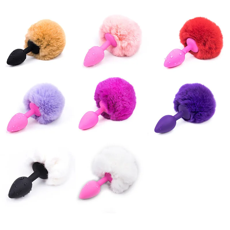 Anal Plug Stainless Steel Silicone Bunny Tail Erotic Dildo Sexo Butt Plug Tail  Anus Sex Shop Adults Games Sex Toys for Woman