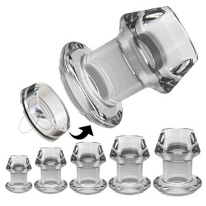 Hollow Anal Plug with Matched Stopper Enema Anal Expander Butt Plug Peep Vagina and Anus Dilation SM Sex Toy Anal Sex Toys Woman