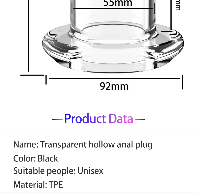 Hollow Anal Plug with Matched Stopper Enema Anal Expander Butt Plug Peep Vagina and Anus Dilation SM Sex Toy Anal Sex Toys Woman Hollow Anal Plug with Matched Stopper Enema Anal Expander Butt Plug Peep Vagina and Anus Dilation SM Sex Toy Anal Sex Toys Woman
