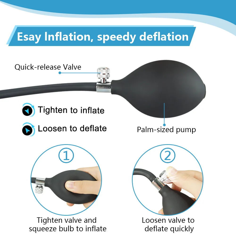 Super Long Inflated Anal Plug Expandable Dildo Big Butt Plug G-spot Prostate Massage Anus Trainner BDSM Sex Toys For Women Men