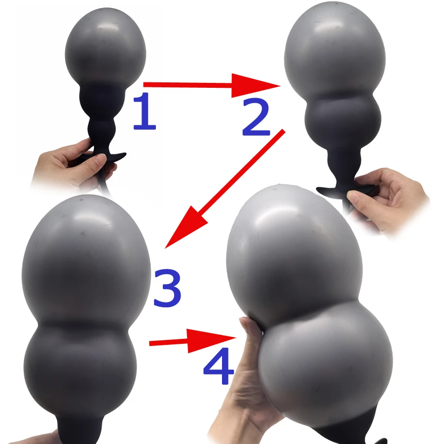 Super Long Inflated Anal Plug Expandable Dildo Big Butt Plug G-spot Prostate Massage Anus Trainner BDSM Sex Toys For Women Men