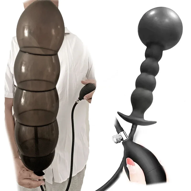 Super Long Inflated Anal Plug Expandable Dildo Big Butt Plug G-spot Prostate Massage Anus Trainner BDSM Sex Toys For Women Men