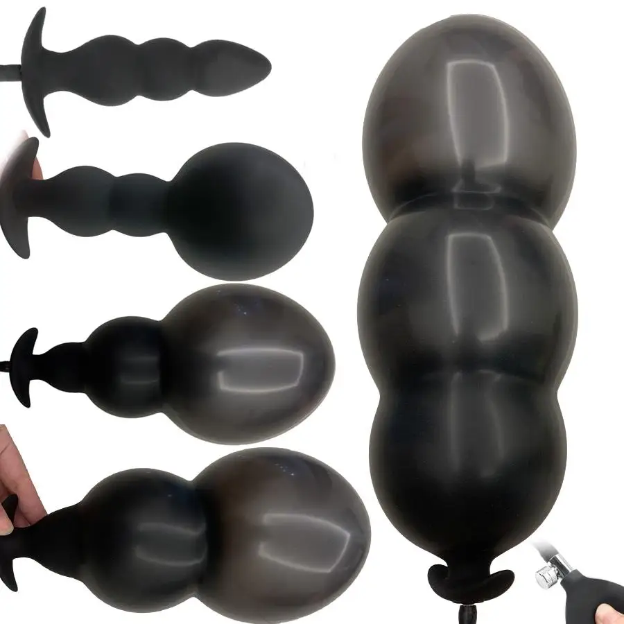 Super Long Inflated Anal Plug Expandable Dildo Big Butt Plug G-spot Prostate Massage Anus Trainner BDSM Sex Toys For Women Men
