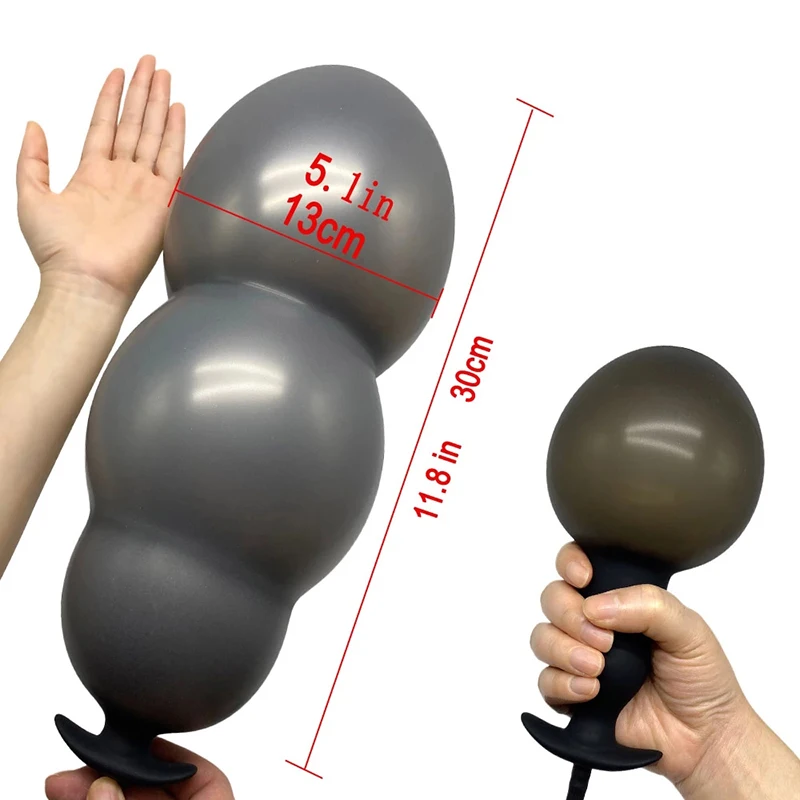 Super Long Inflated Anal Plug Expandable Dildo Big Butt Plug G-spot Prostate Massage Anus Trainner BDSM Sex Toys For Women Men