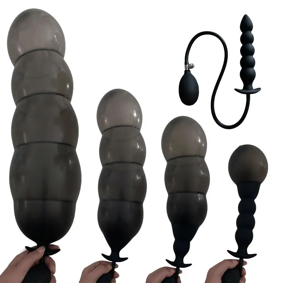 Super Long Inflated Anal Plug Expandable Dildo Big Butt Plug G-spot Prostate Massage Anus Trainner BDSM Sex Toys For Women Men