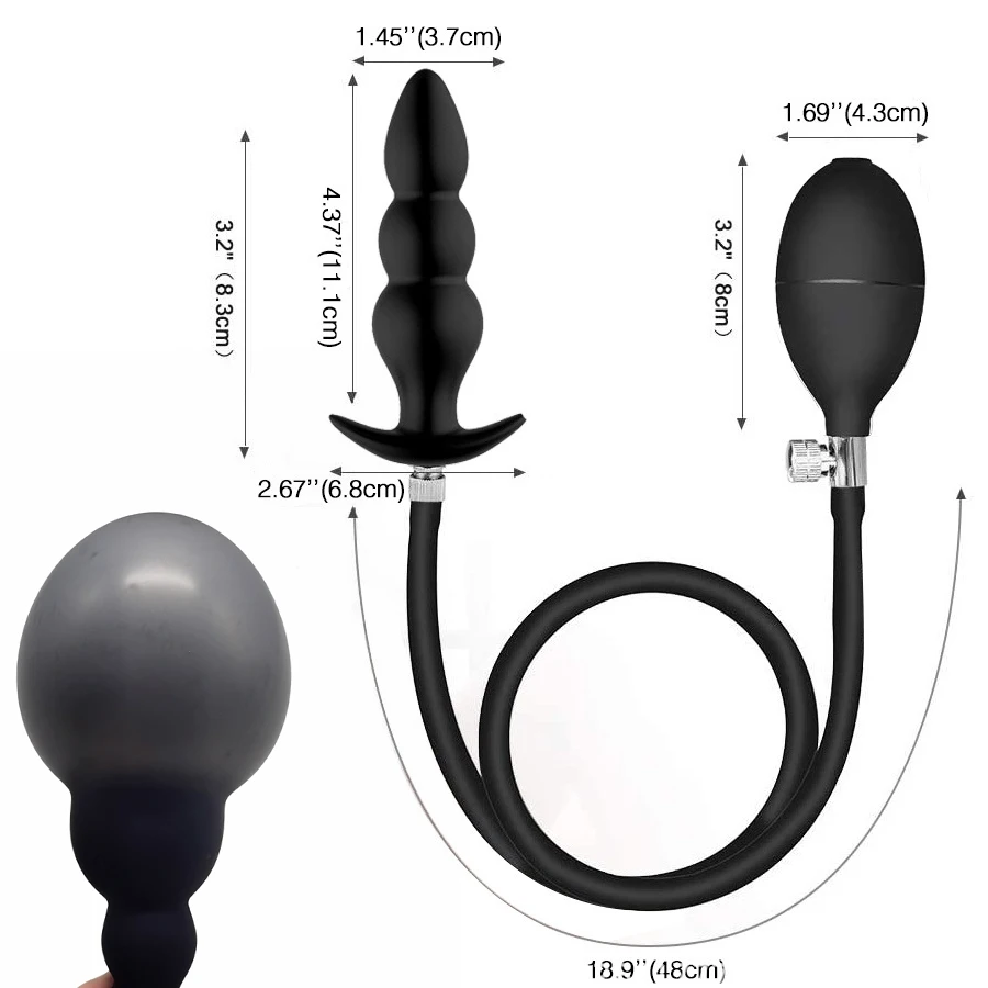 Super Long Inflated Anal Plug Expandable Dildo Big Butt Plug G-spot Prostate Massage Anus Trainner BDSM Sex Toys For Women Men