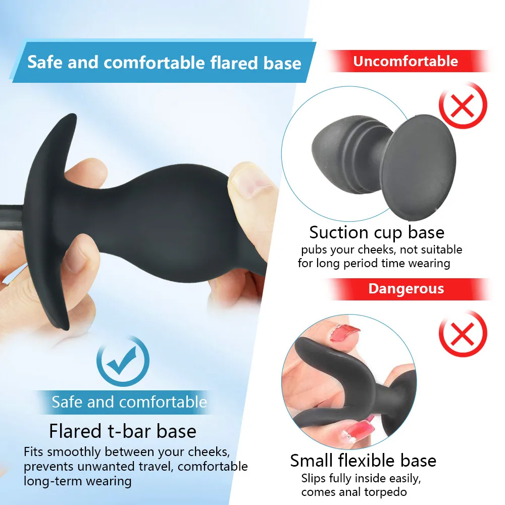 Super Long Inflated Anal Plug Expandable Dildo Big Butt Plug G-spot Prostate Massage Anus Trainner BDSM Sex Toys For Women Men