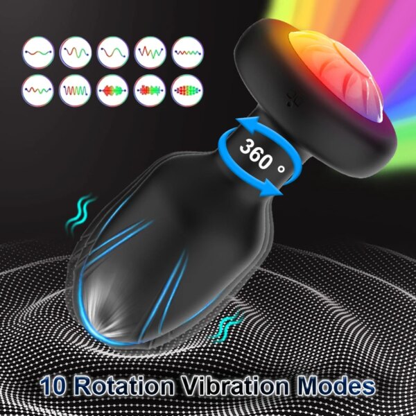 360 Rotation Vibrating Anal Plug Remote Control Butt Plug Vibrator For man 10 Speed Prostate Massager Adult Sex Toys For Couples