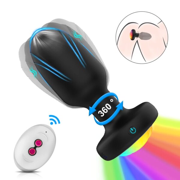 360 Rotation Vibrating Anal Plug Remote Control Butt Plug Vibrator For man 10 Speed Prostate Massager Adult Sex Toys For Couples