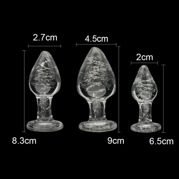 Luminous Glass Butt Plug Anal Plug Toys for Adults Erotic Toys Crystal Jewelry Anal Beads Sex Shop No Vibration