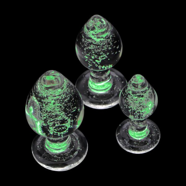 Luminous Glass Butt Plug Anal Plug Toys for Adults Erotic Toys Crystal Jewelry Anal Beads Sex Shop No Vibration