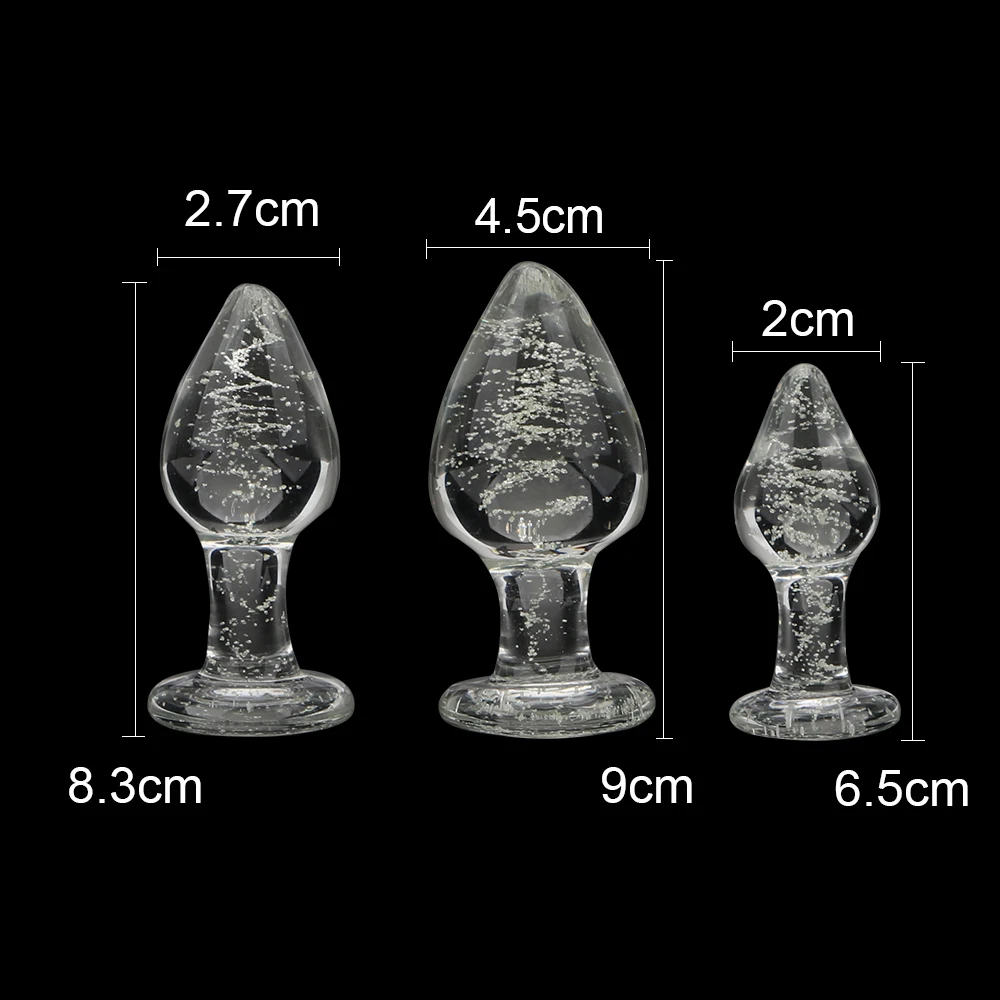 IKOKY Luminous Glass Butt Plug Anal Plug Toys for Adults Erotic Toys Crystal Jewelry Anal Beads Sex Shop No Vibration