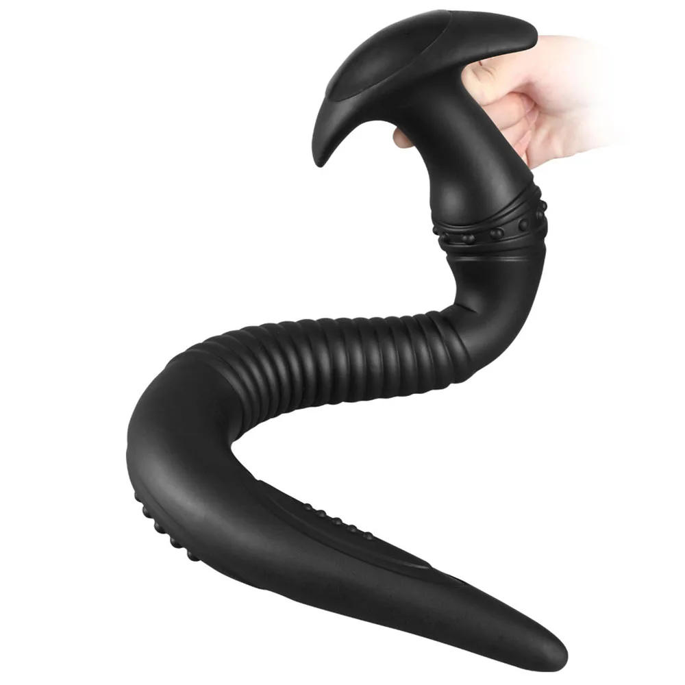 Glow In The Dark Anal Plug Long Butt Plug Tail Adult Sex Toys For Women Men Prostate Massage Anal Dilation Soft Silicone Butplug