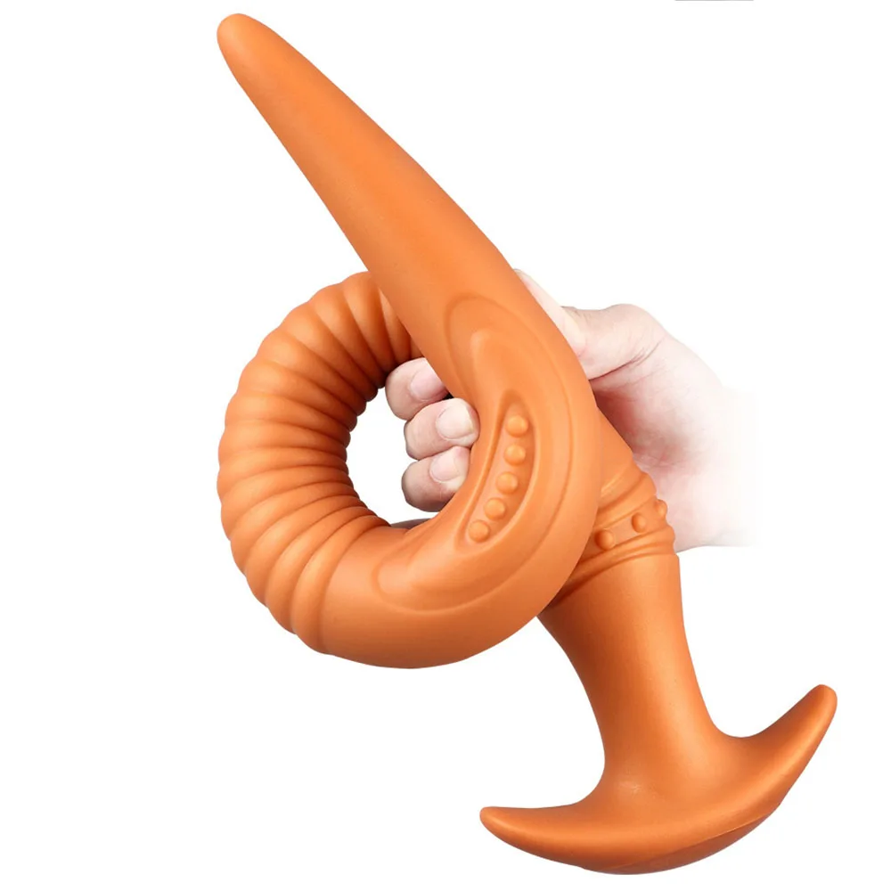 Glow In The Dark Anal Plug Long Butt Plug Tail Adult Sex Toys For Women Men Prostate Massage Anal Dilation Soft Silicone Butplug