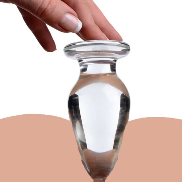 Different Types Medical Grade Crystal Transparent Glass Butt Plug Adult Pleasure Smooth Stick Anal Toys For Couple
