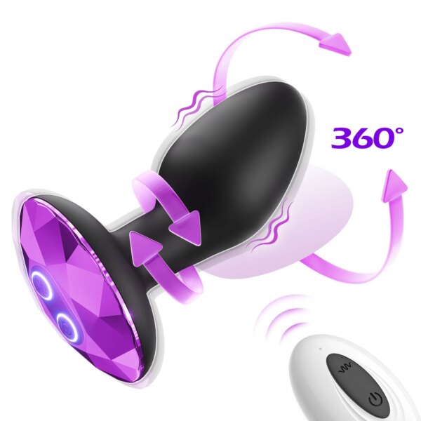 360 Rotation Anal Plug Vibrator for Women Wireless Butt​ Plug for Man Prostate Massager 10 Settings Gay Adult Couple Sex Toys 18