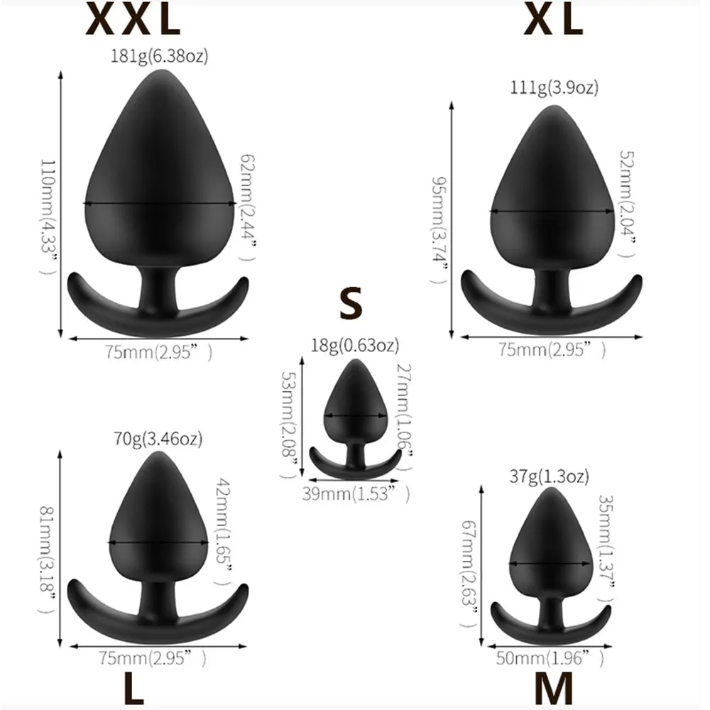 WAKEWAY 5 Size Silicone Big Butt Plug Anal Sex Toys for Adults Men Woman Underwear Buttplug Dildo Masturbador Anus Dilatador