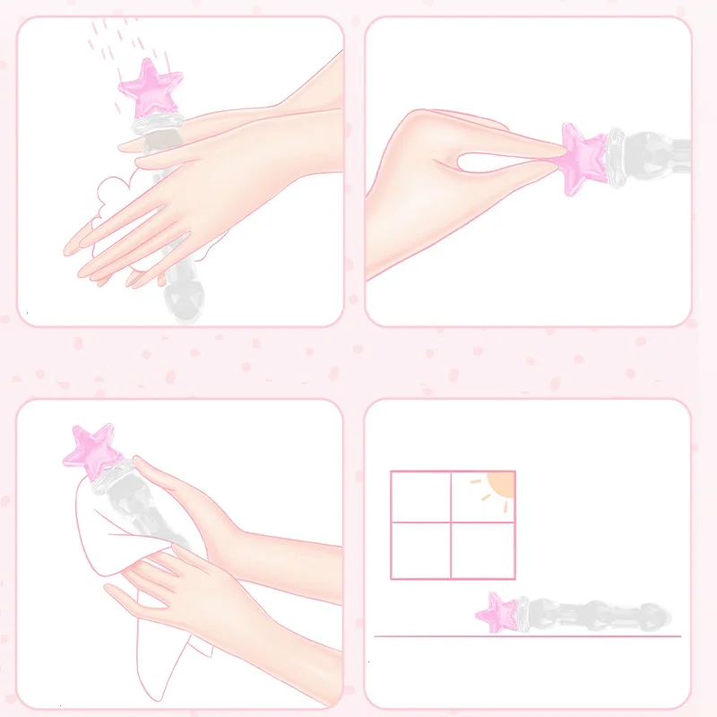 Love fairy stick Crystal Glass Dildo Penis Beads Anal Plug Butt Plug Sex Toys For Man Woman Couples Vaginal And Anal Stimulation