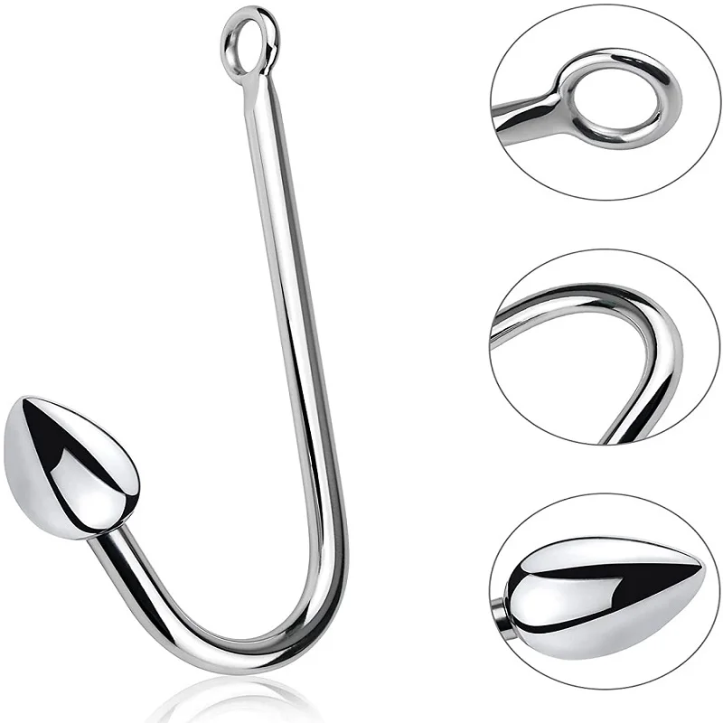 Small medium large 3 balls set metal anal hook beads head butt plug dilator prostate massager insert bdsm sex toy for male Small medium large 3 balls set metal anal hook beads head butt plug dilator prostate massager insert bdsm sex toy for male