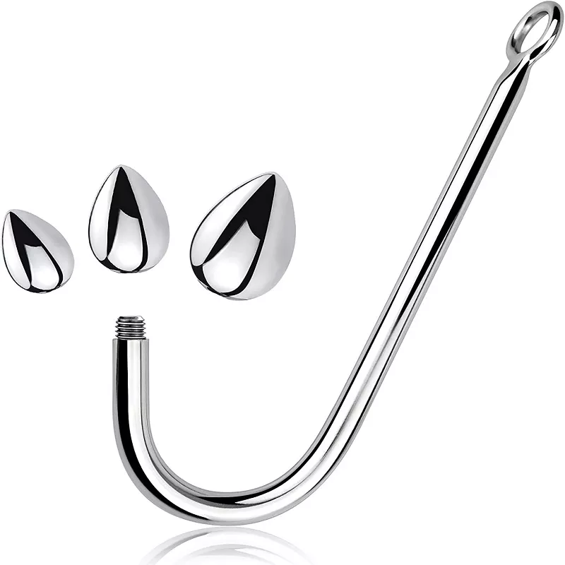 Small medium large 3 balls set metal anal hook beads head butt plug dilator prostate massager insert bdsm sex toy for male Small medium large 3 balls set metal anal hook beads head butt plug dilator prostate massager insert bdsm sex toy for male