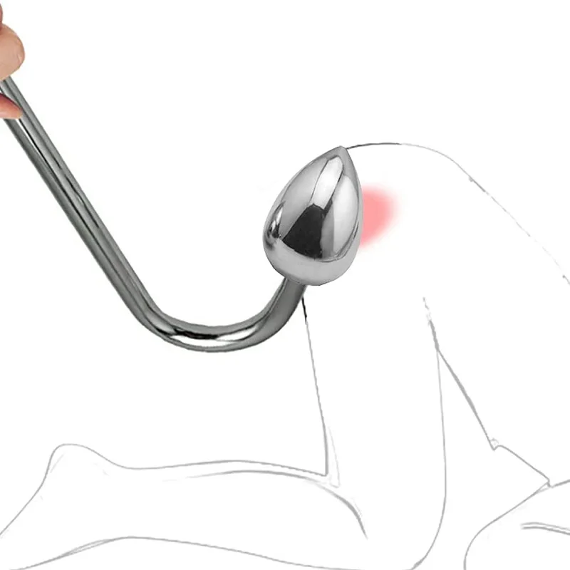Small medium large 3 balls set metal anal hook beads head butt plug dilator prostate massager insert bdsm sex toy for male Small medium large 3 balls set metal anal hook beads head butt plug dilator prostate massager insert bdsm sex toy for male