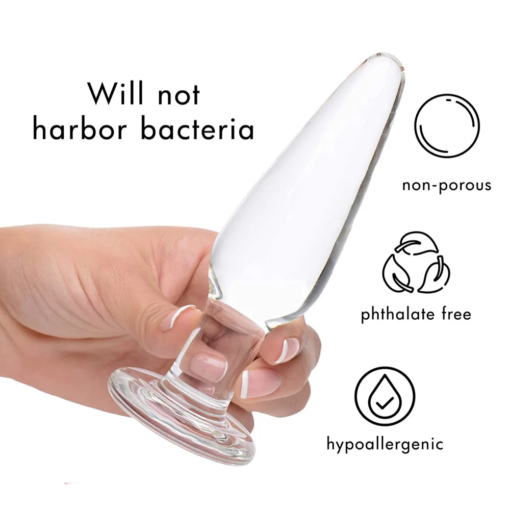 Glass Anal Plug 3 Size Butt Plugs Trainer Transparent Dildos Anal Plugs for Beginners Adult Set Products Sex Toys for Women Men