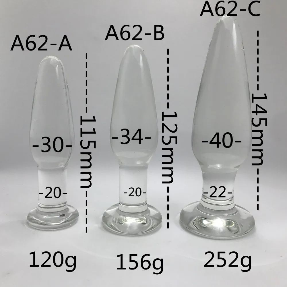 Glass Anal Plug 3 Size Butt Plugs Trainer Transparent Dildos Anal Plugs for Beginners Adult Set Products Sex Toys for Women Men