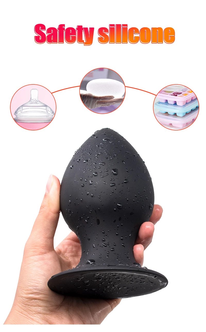 Heavy Prostate Massager Squeezable Huge Butt Plug with Sucker Silicone Soft Anal Plug Speculum Anus Anal Sex Toys for Women Men