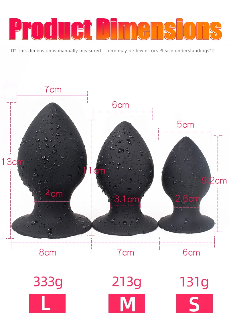 Heavy Prostate Massager Squeezable Huge Butt Plug with Sucker Silicone Soft Anal Plug Speculum Anus Anal Sex Toys for Women Men