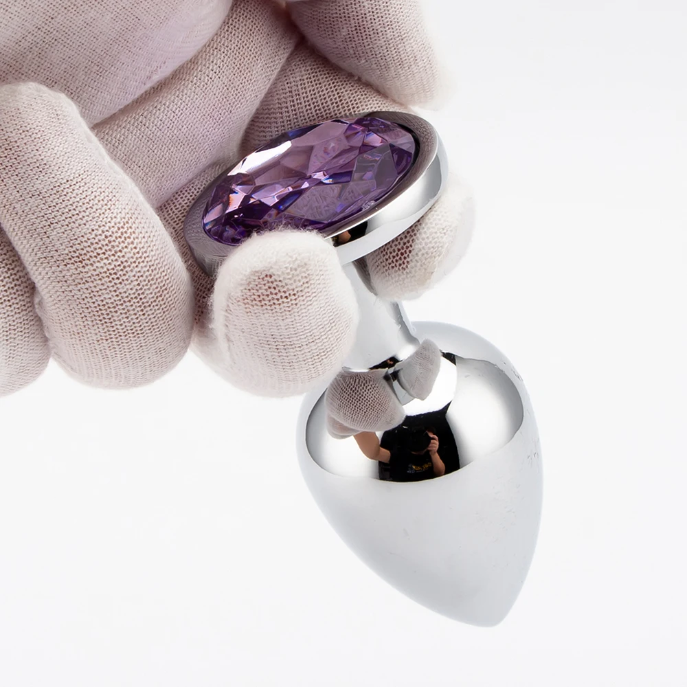 3 Sizes Anal Plug Mini Round Smooth Metal Stainless Steel Crystal Butt Plug Stimulator Smaller Sex Toys For Women Men Anus Plugs