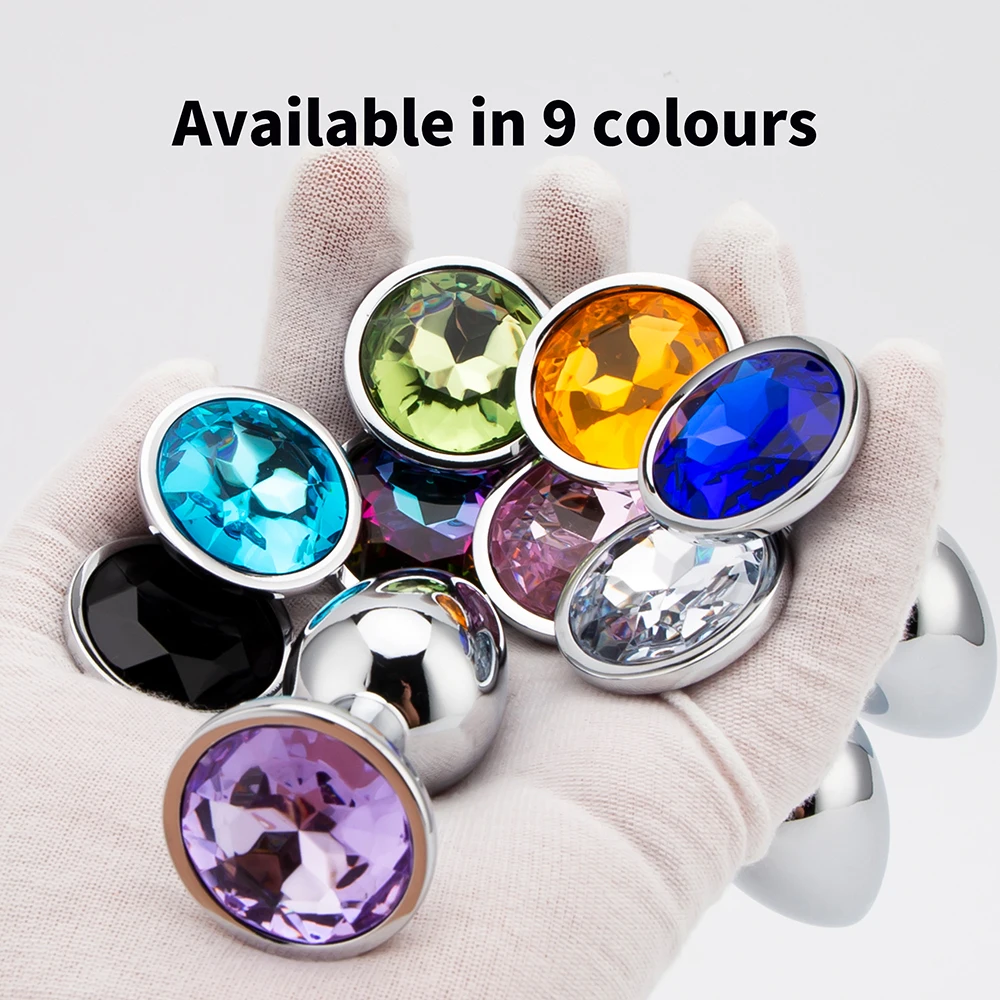 3 Sizes Anal Plug Mini Round Smooth Metal Stainless Steel Crystal Butt Plug Stimulator Smaller Sex Toys For Women Men Anus Plugs