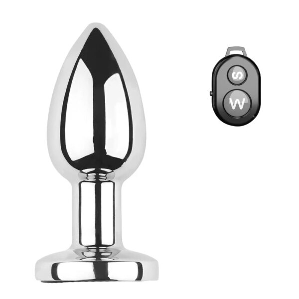 10 Modes Wireless Remote Control Metal Anal Butt Plug Vibrator For Women Men Masturbation Sex Toys