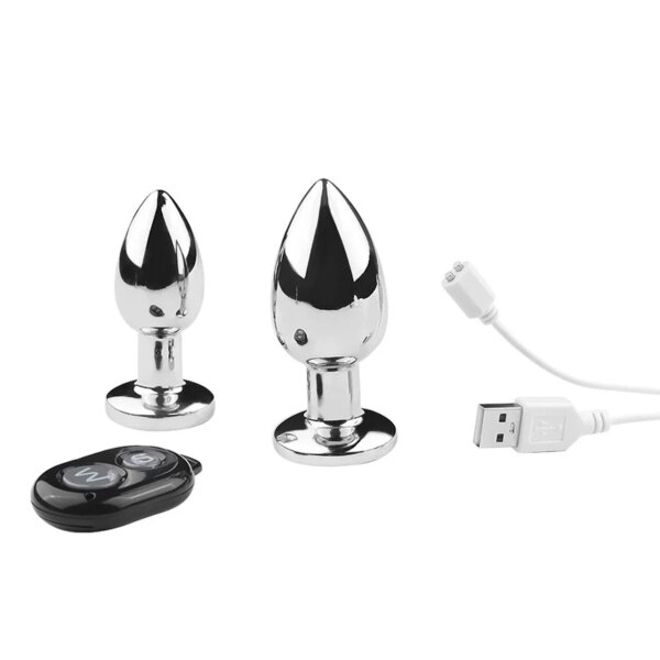 10 Modes Wireless Remote Control Metal Anal Butt Plug Vibrator For Women Men Masturbation Sex Toys