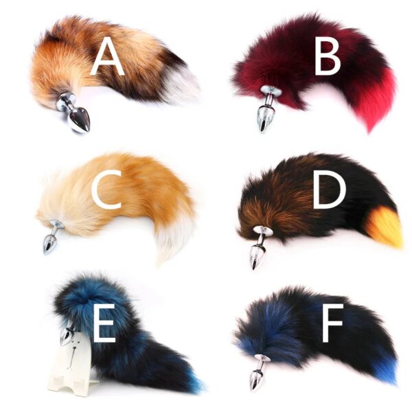 fox tails anal plug metal anal sex toys butt plug sex games role play cosplay toys drop shipping