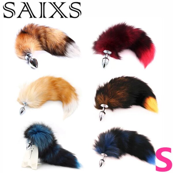 fox tails anal plug metal anal sex toys butt plug sex games role play cosplay toys drop shipping