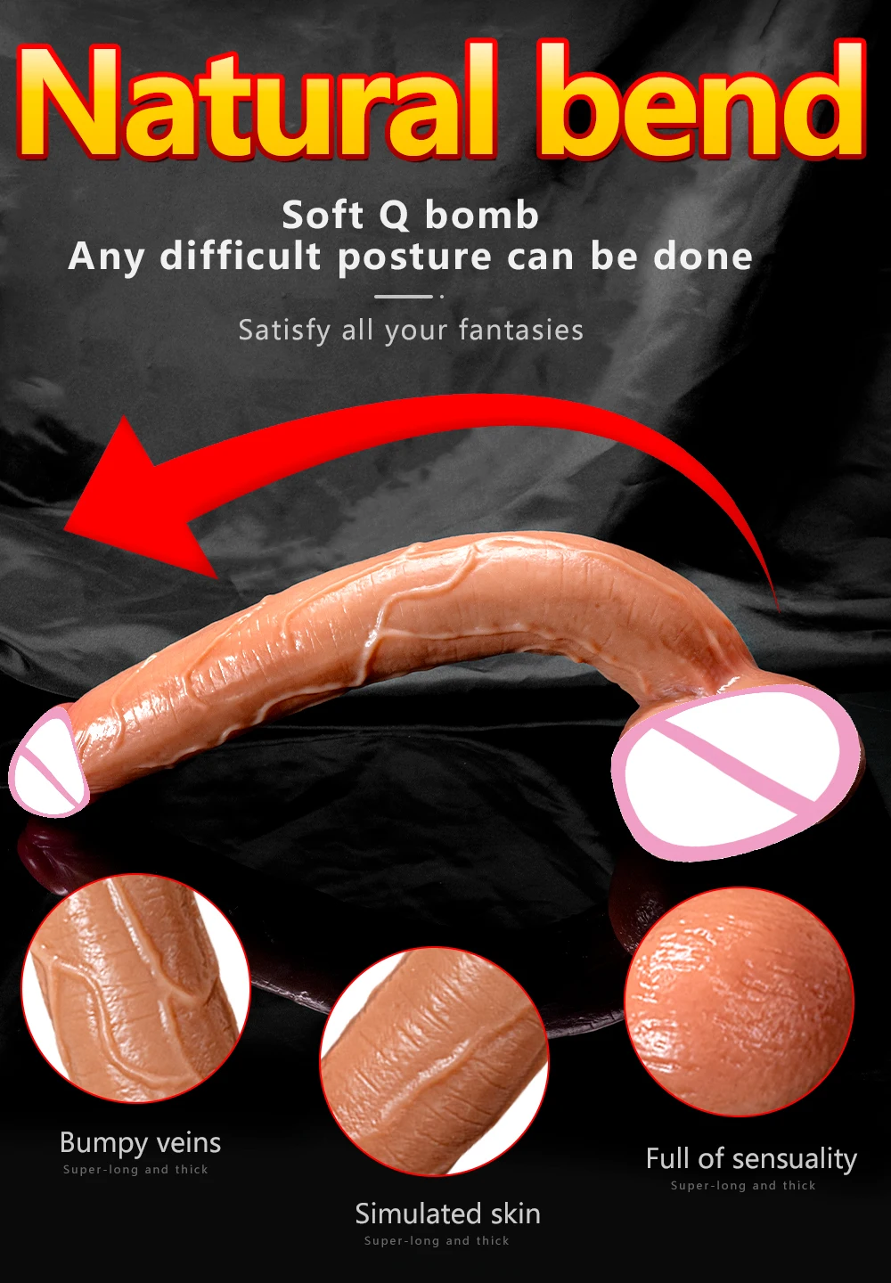 Super Long Penis Dildo Anal Sex Toys For Men Women Masturbator Huge Phallus Skin Feeling Realistic Soft Dildo With Suction Cup