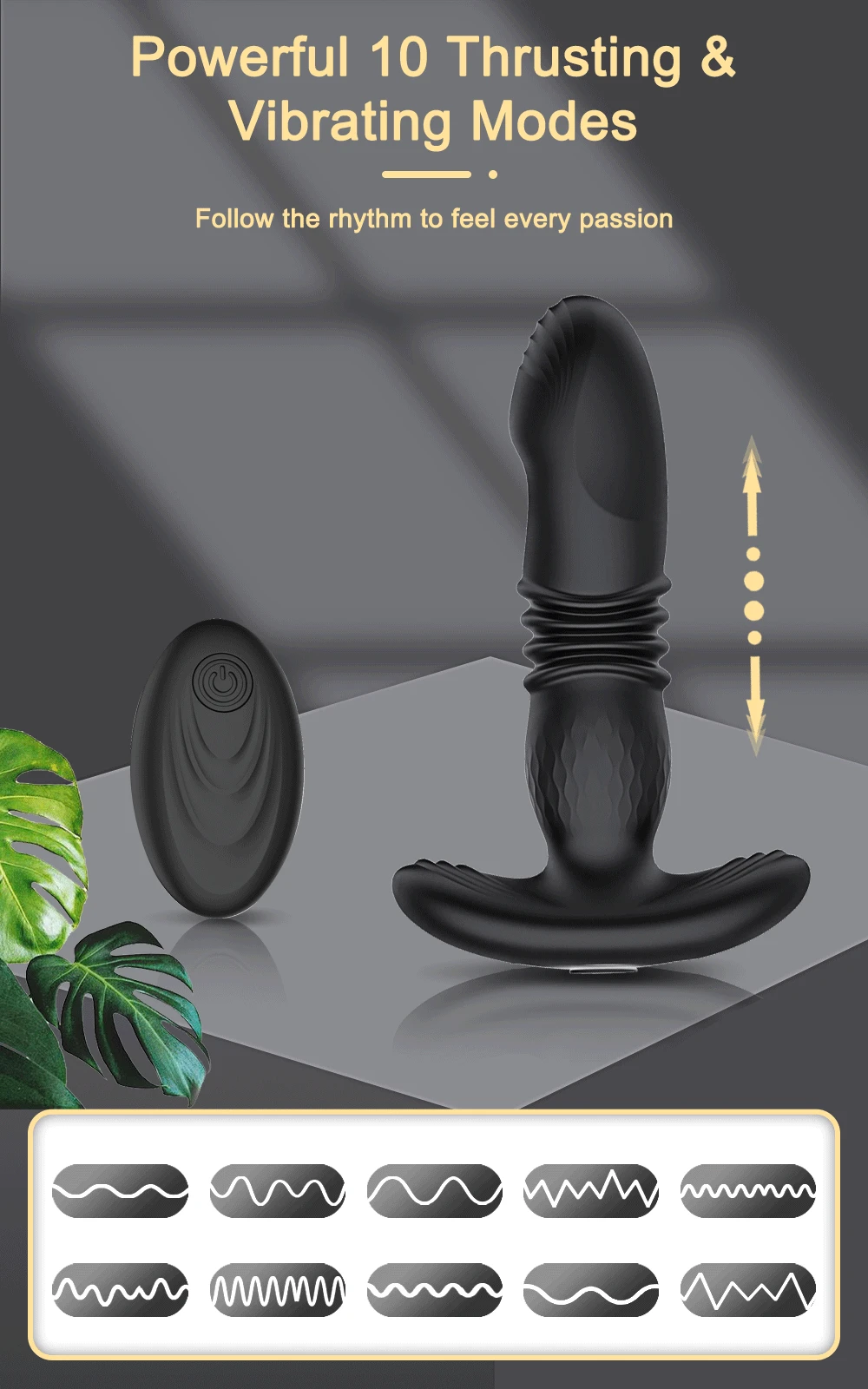 Thrusting Vibrating Butt Plug Anal Vibrator Wireless Remote Sex Toys for Women Ass Anal Dildo Prostate Massager Men Buttplug