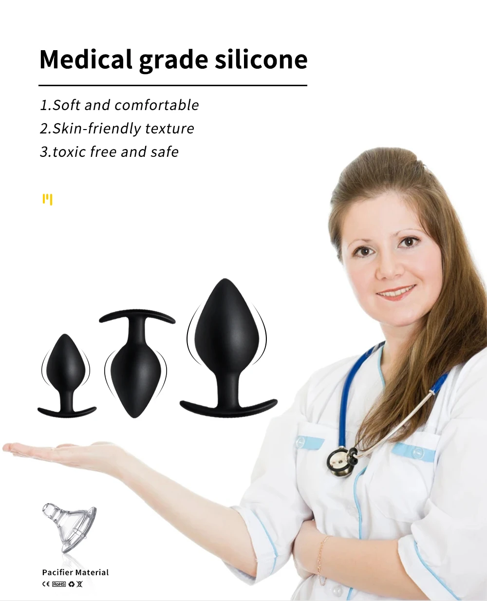3pc Silicone Anal Plug Butt Plugs Sex Toys For Men Women bdsm Dildo tapon anale Prostate Massager buttplug Adult Sex Products