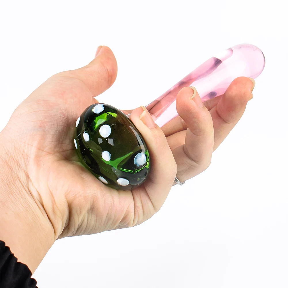 14cm Mushroom Glass Dildos For Anal Plug Women Men 18 Couples Tools Butt Plugs Dilator Sex Toys Adult Games Erotic Products Shop